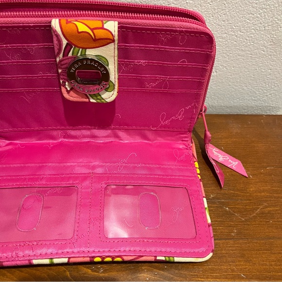 Vera Bradley Tab Wallet Large in Pink and Orange Floral Print - Picture 6 of 12